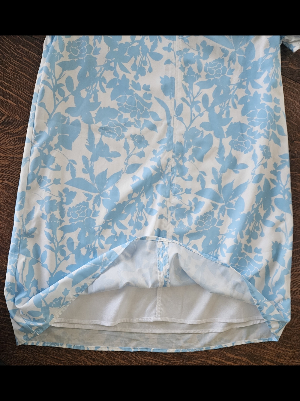 THML Blue & White Floral Ruffle Flutter Sleeve Shift Dress Medium - Picture 7 of 8